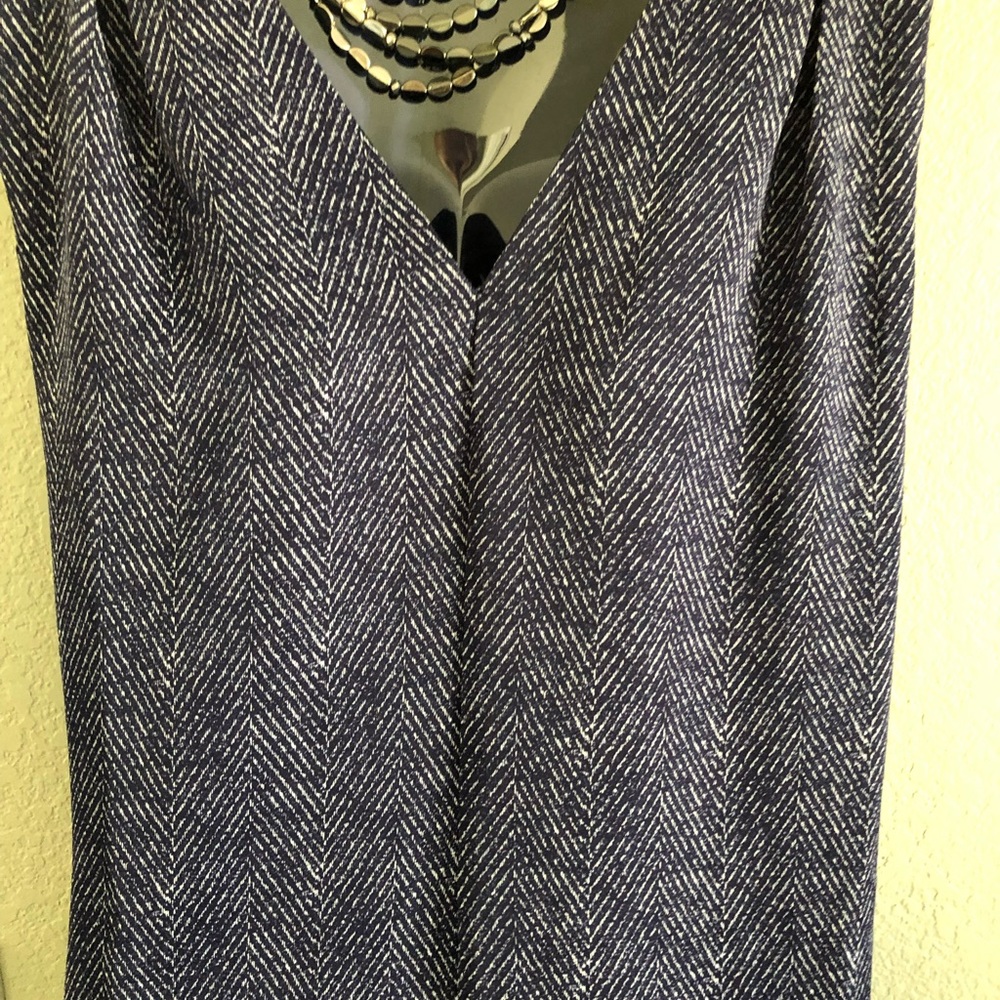 Banana Republic sheath dress navy and white striped tall 14 office dress - Picture 4 of 5